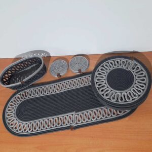 Σετ 14 τεμαχίων σουπλά, ράνερ, σουβέρ Silver - Anthracite